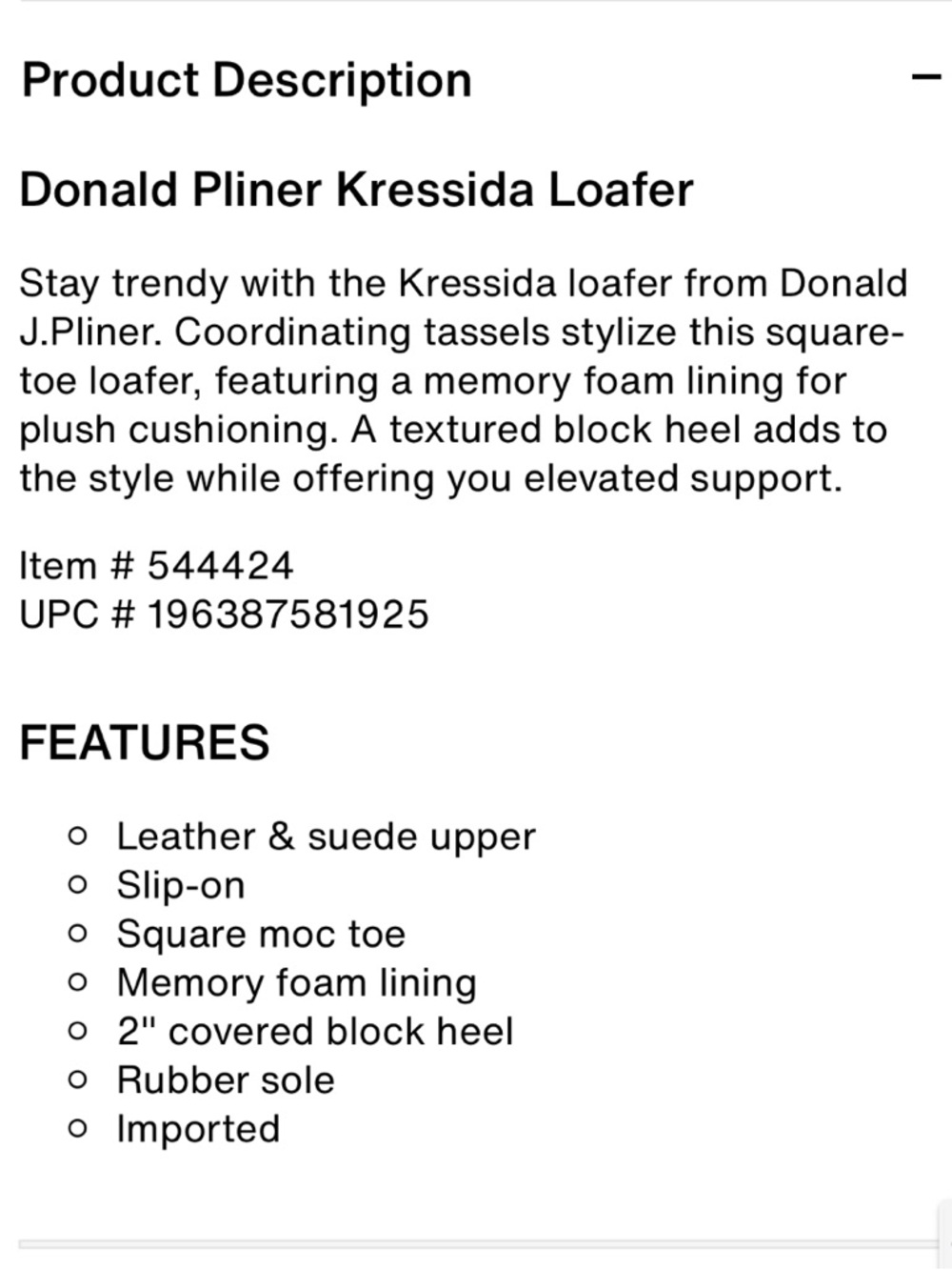 Donald Pliner Kressida Loafer Black Leather Suede Square Toe Shoe 10 Preppy Work - Picture 14 of 16